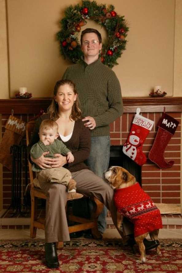 Familie Bild: Christmas Card Family Photo With Dog